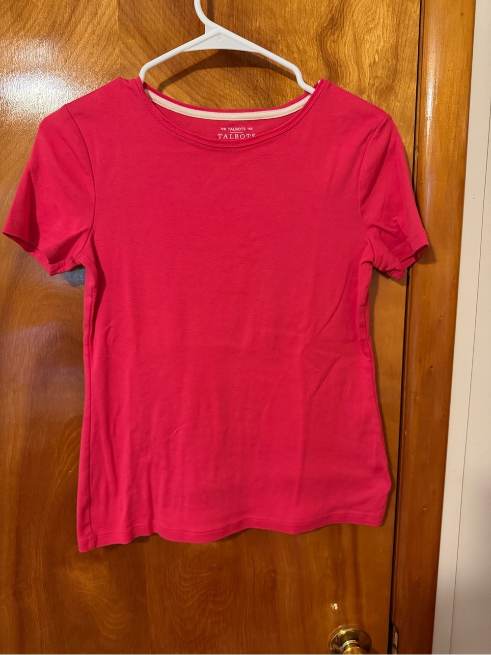 Talbots Short Sleeve Crewneck Tee in Bright Pink